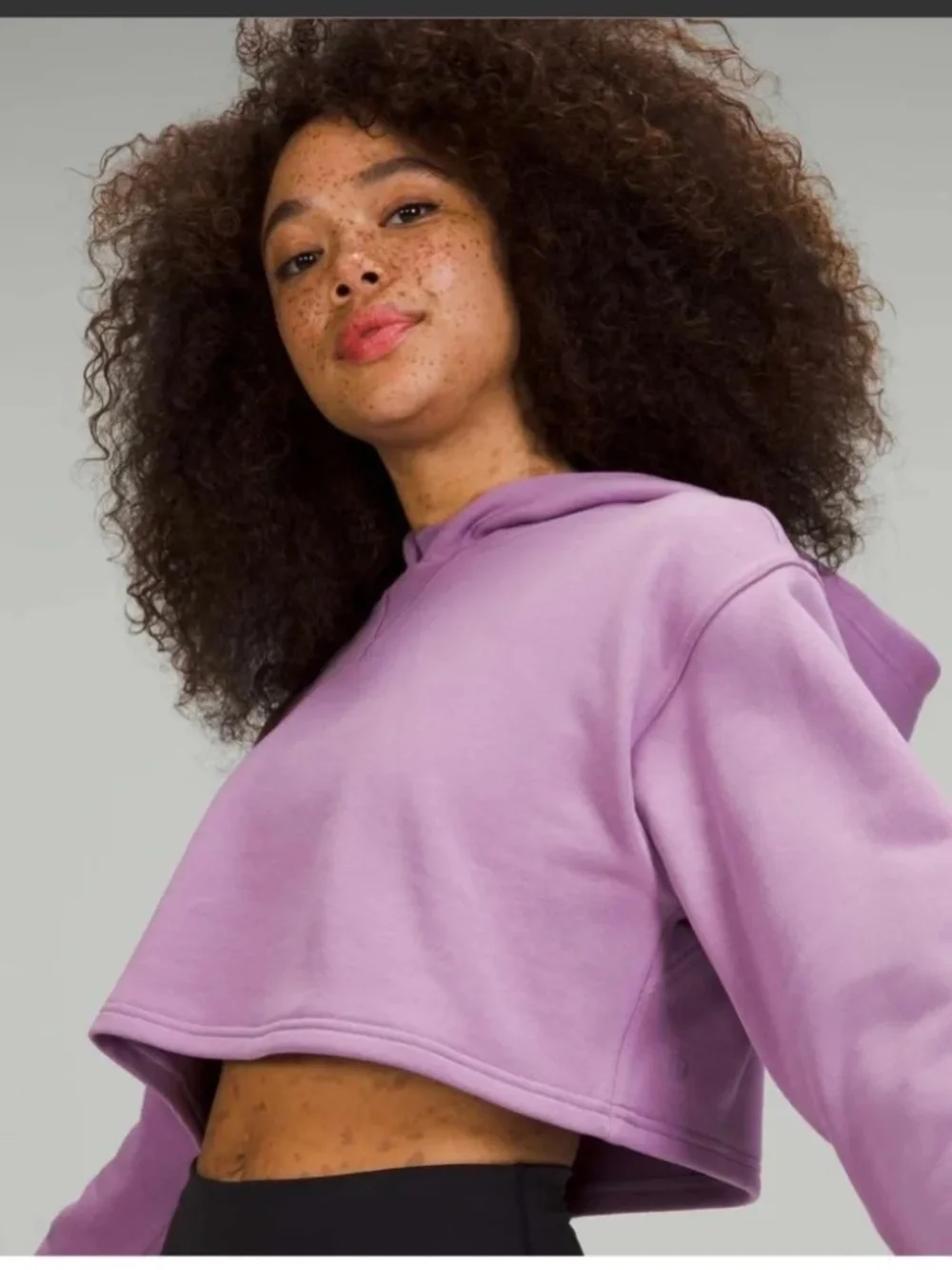 Lululemon All Yours Cropped Hoodie in Wisteria Purple